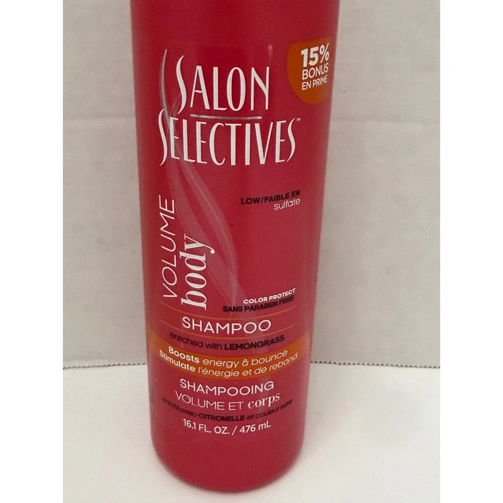 Salon Selectives Volume Body Shampoo Lemongrass Low Sulfate Paraben Free 16.1oz